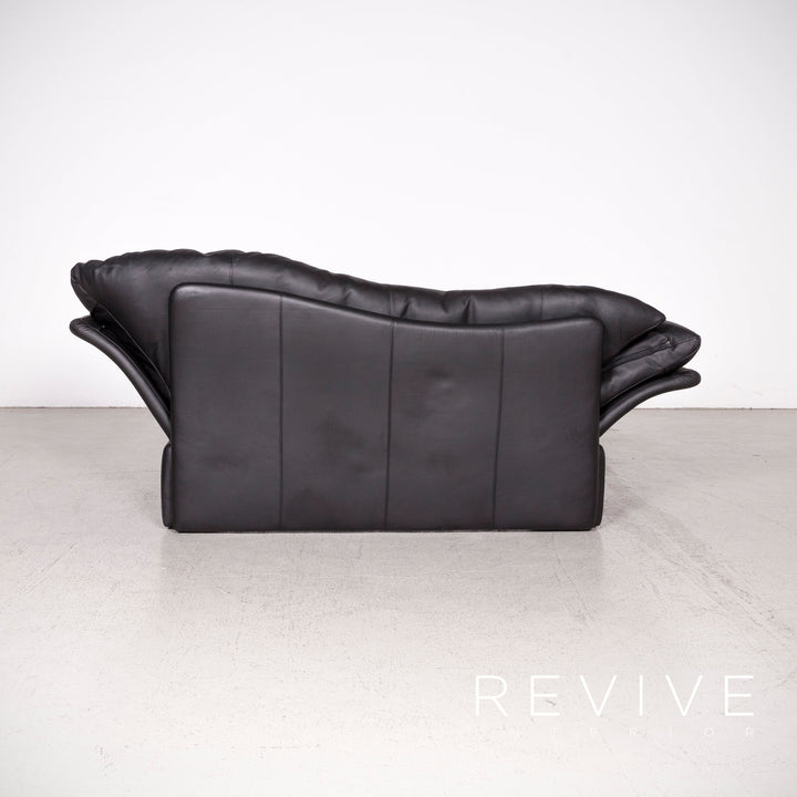 Brühl Prelude Designer Leder Sofa Schwarz Echtleder Dreisitzer Couch #8020