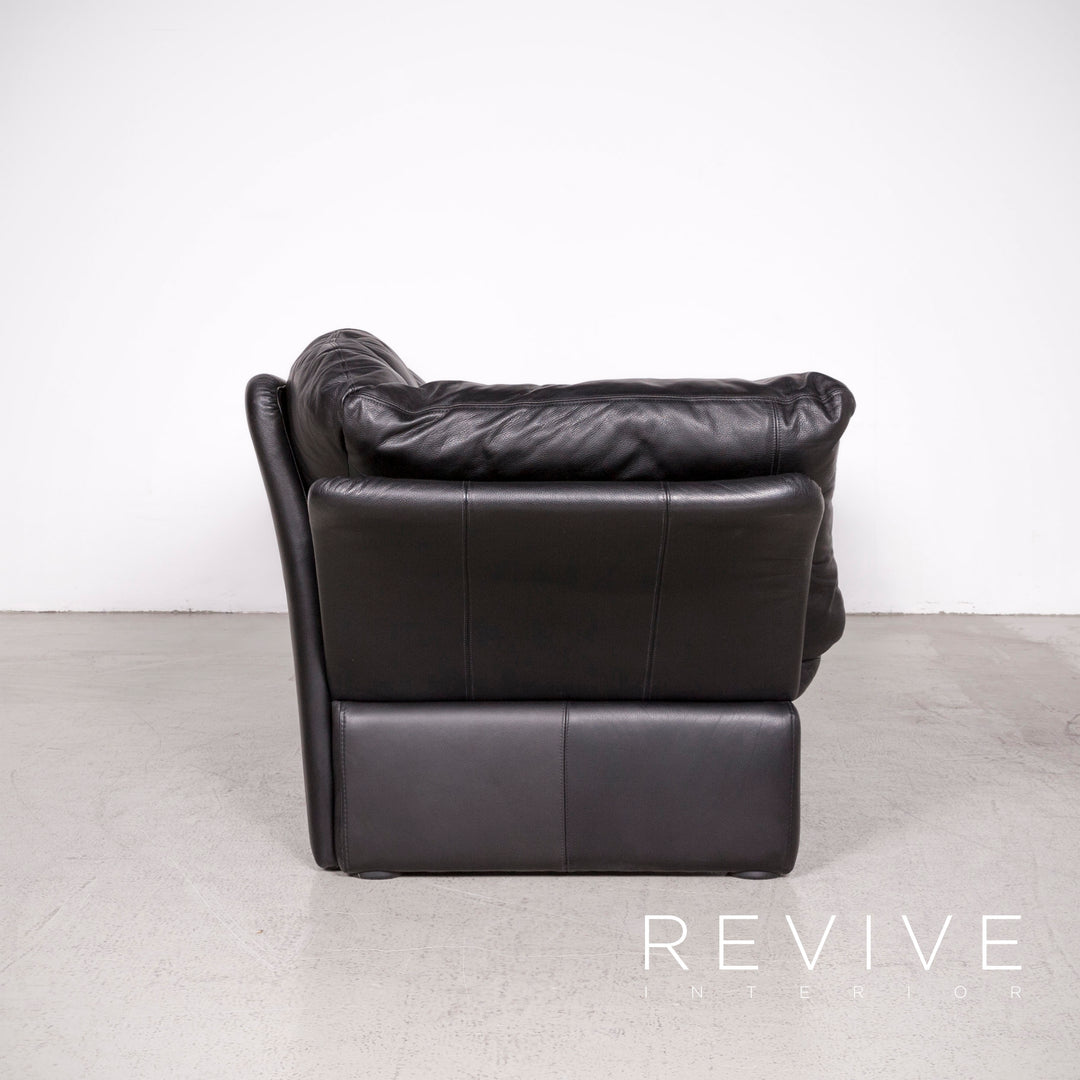 Brühl Prelude Designer Sofa Leder Schwarz Dreisitzer Echtleder Couch #7690