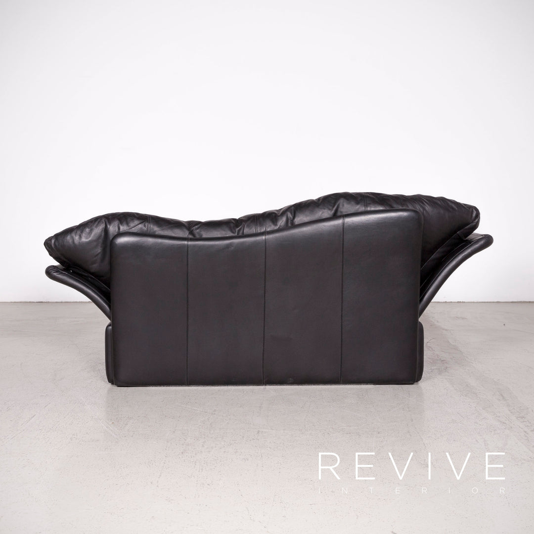 Brühl Prelude Designer Sofa Leder Schwarz Dreisitzer Echtleder Couch #7690