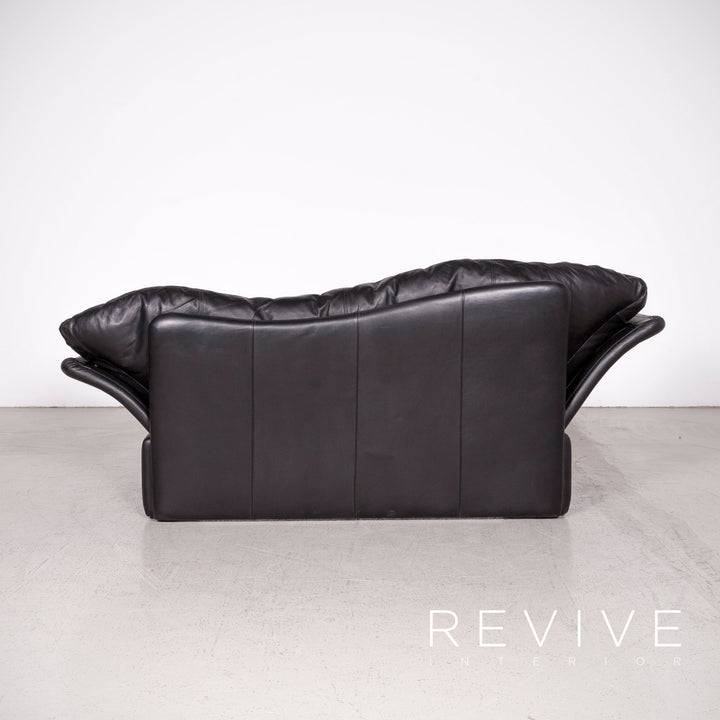 Brühl Prelude Designer Sofa Leder Schwarz Dreisitzer Echtleder Couch #7690