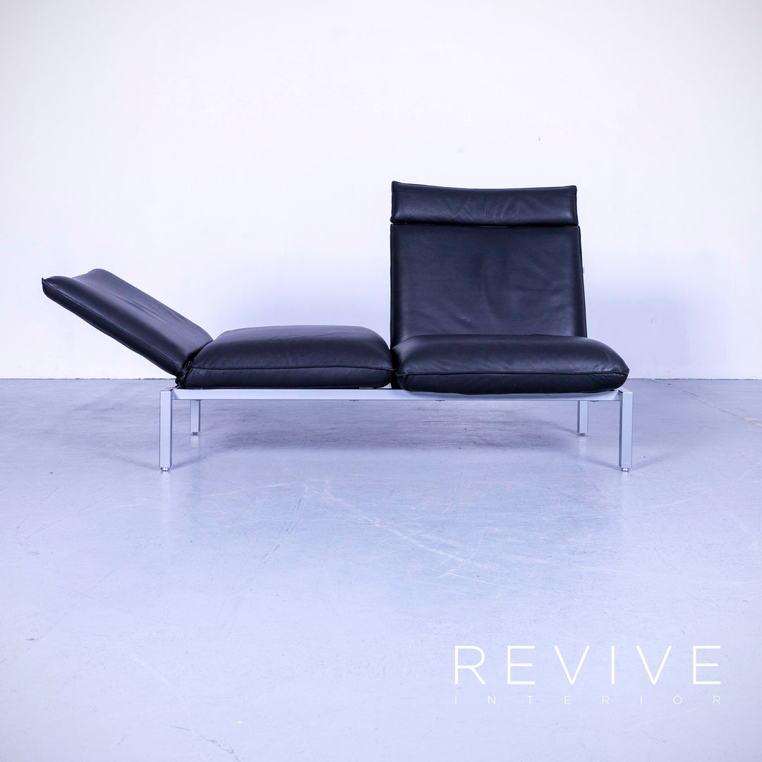 Brühl Roro Designer Leder Liege Schwarz Einsitzer Sessel Couch Echtleder Funktion #5310