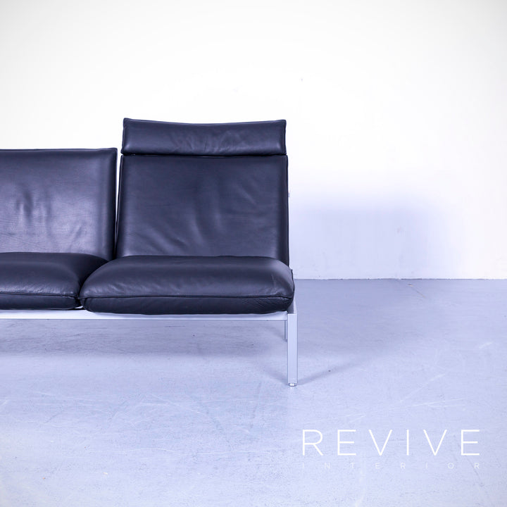 Brühl Roro Designer Leder Liege Schwarz Einsitzer Sessel Couch Echtleder Funktion #5310