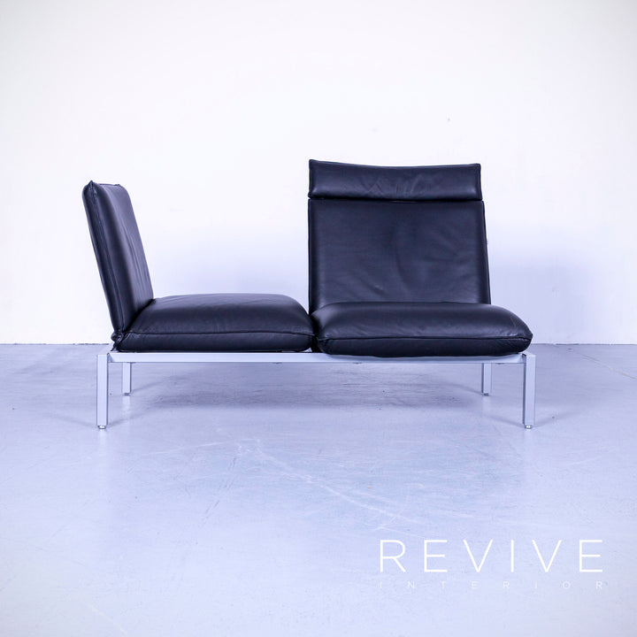 Brühl Roro Designer Leder Liege Schwarz Einsitzer Sessel Couch Echtleder Funktion #5310
