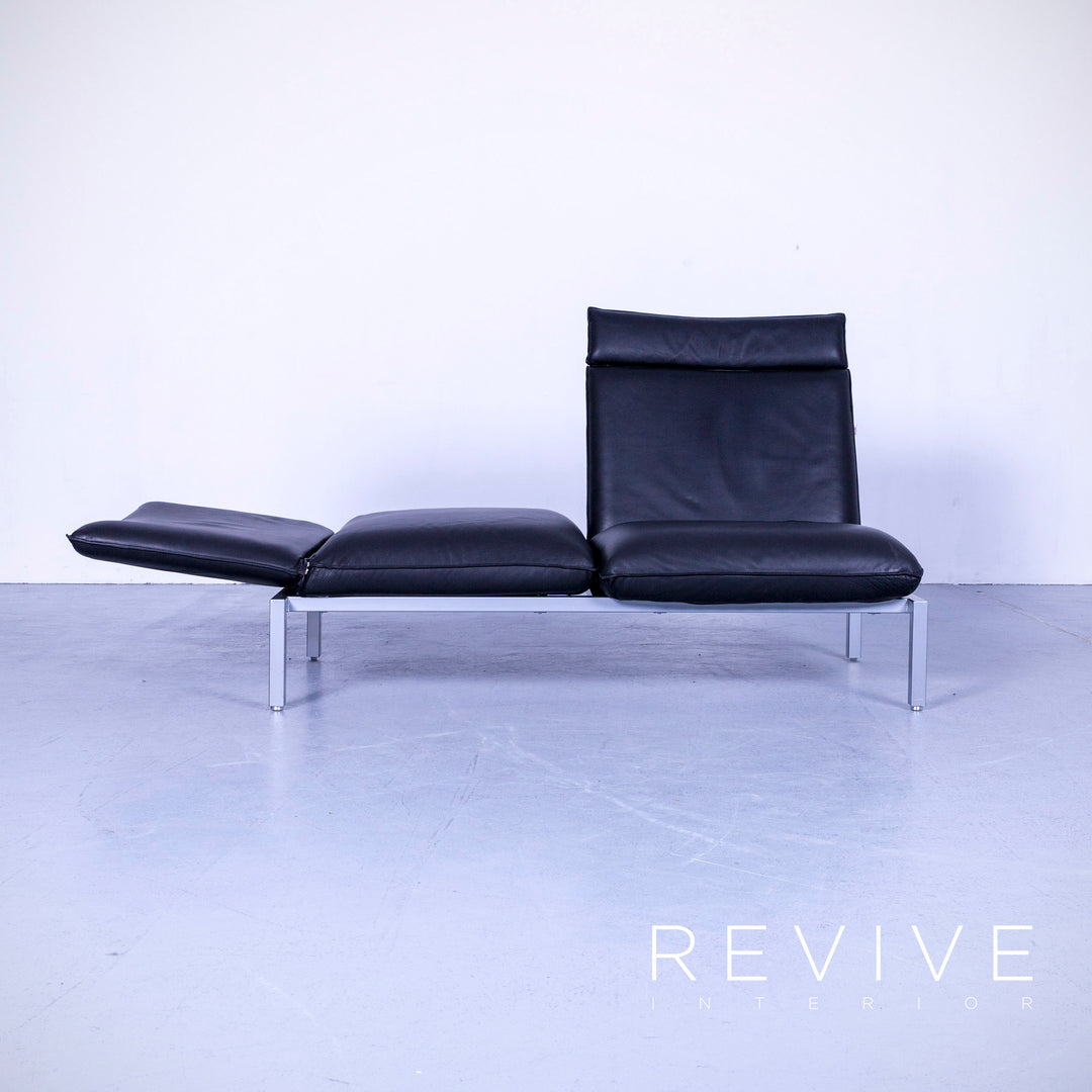 Brühl Roro Designer Leder Liege Schwarz Einsitzer Sessel Couch Echtleder Funktion #5310