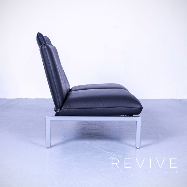 Brühl Roro Designer Leder Liege Schwarz Einsitzer Sessel Couch Echtleder Funktion #5310