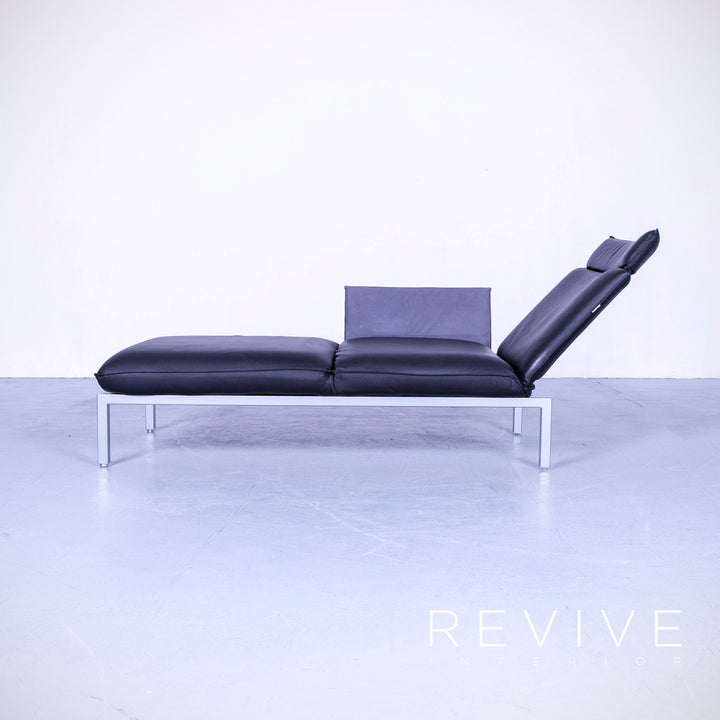 Brühl Roro Designer Leder Liege Schwarz Einsitzer Sofa Echtleder Funktion #5471