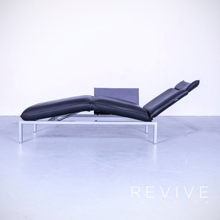 Brühl Roro Designer Leder Liege Schwarz Einsitzer Sofa Echtleder Funktion #5471