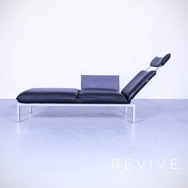 Brühl Roro Designer Leder Liege Schwarz Einsitzer Sofa Echtleder Funktion #5471