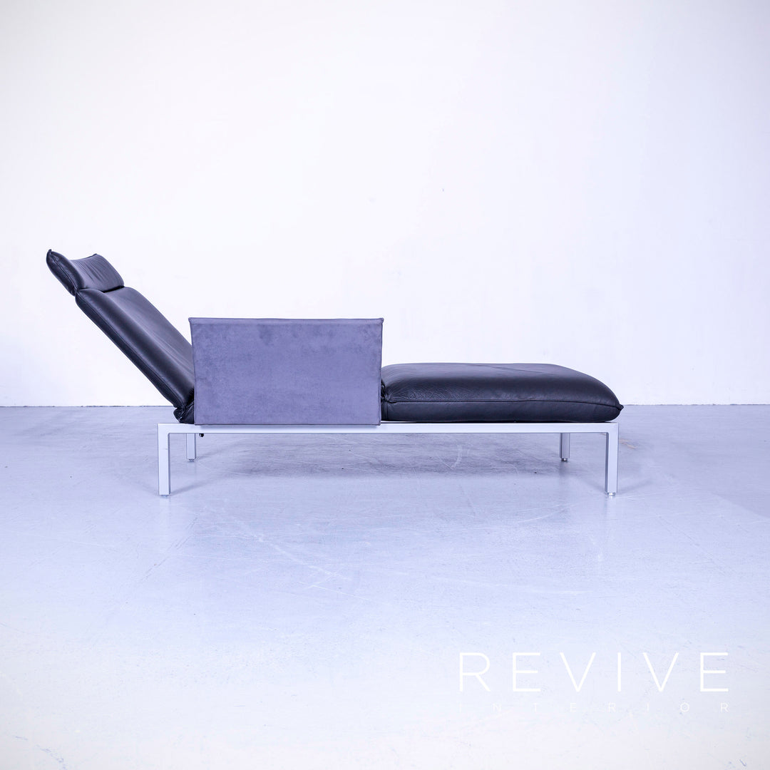 Brühl Roro Designer Leder Liege Schwarz Einsitzer Sofa Echtleder Funktion #5471