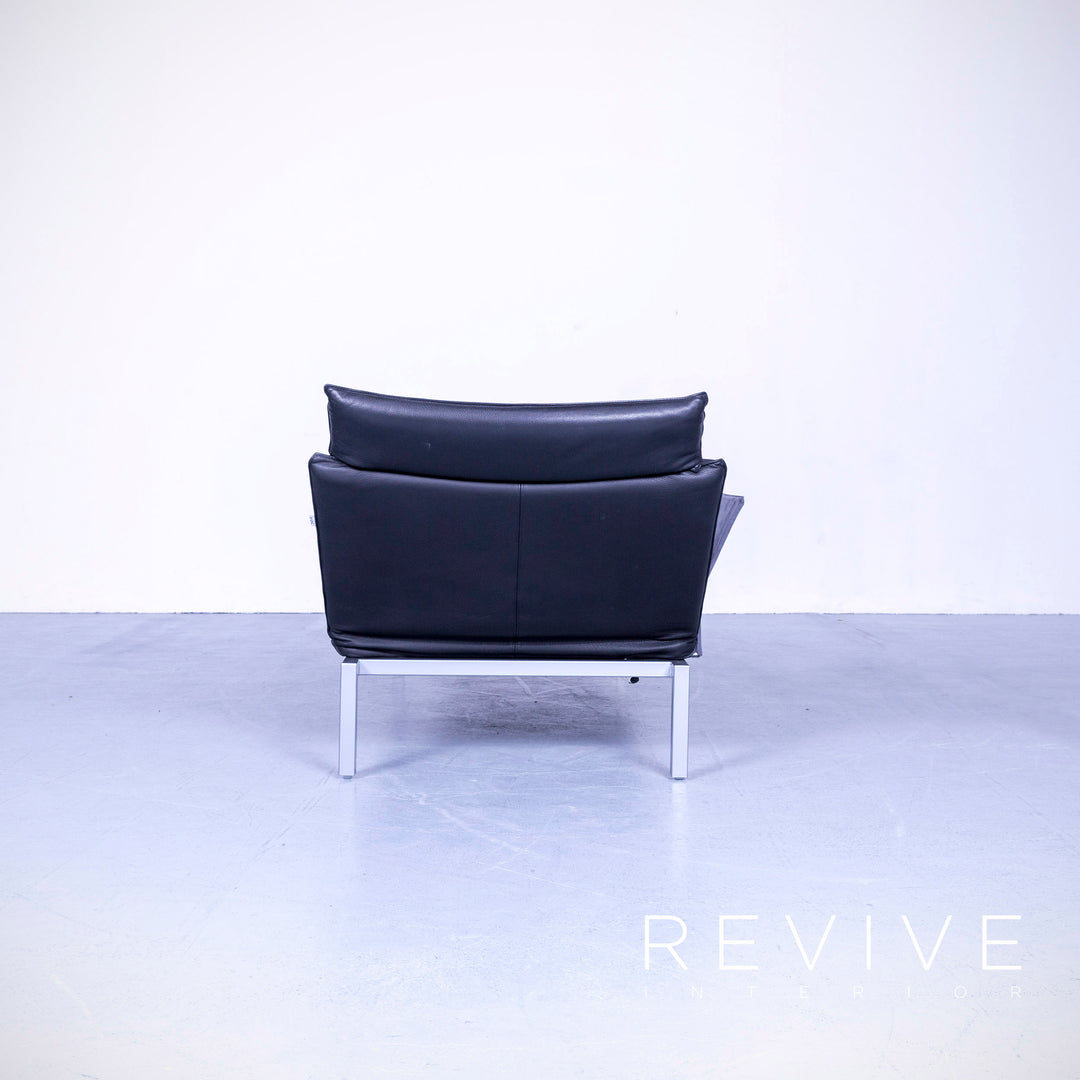 Brühl Roro Designer Leder Liege Schwarz Einsitzer Sofa Echtleder Funktion #5471