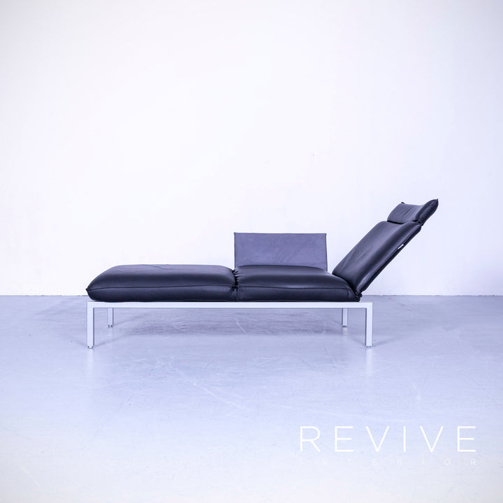 Brühl Roro Designer Leder Liege Schwarz Einsitzer Sofa Echtleder Funktion #5471
