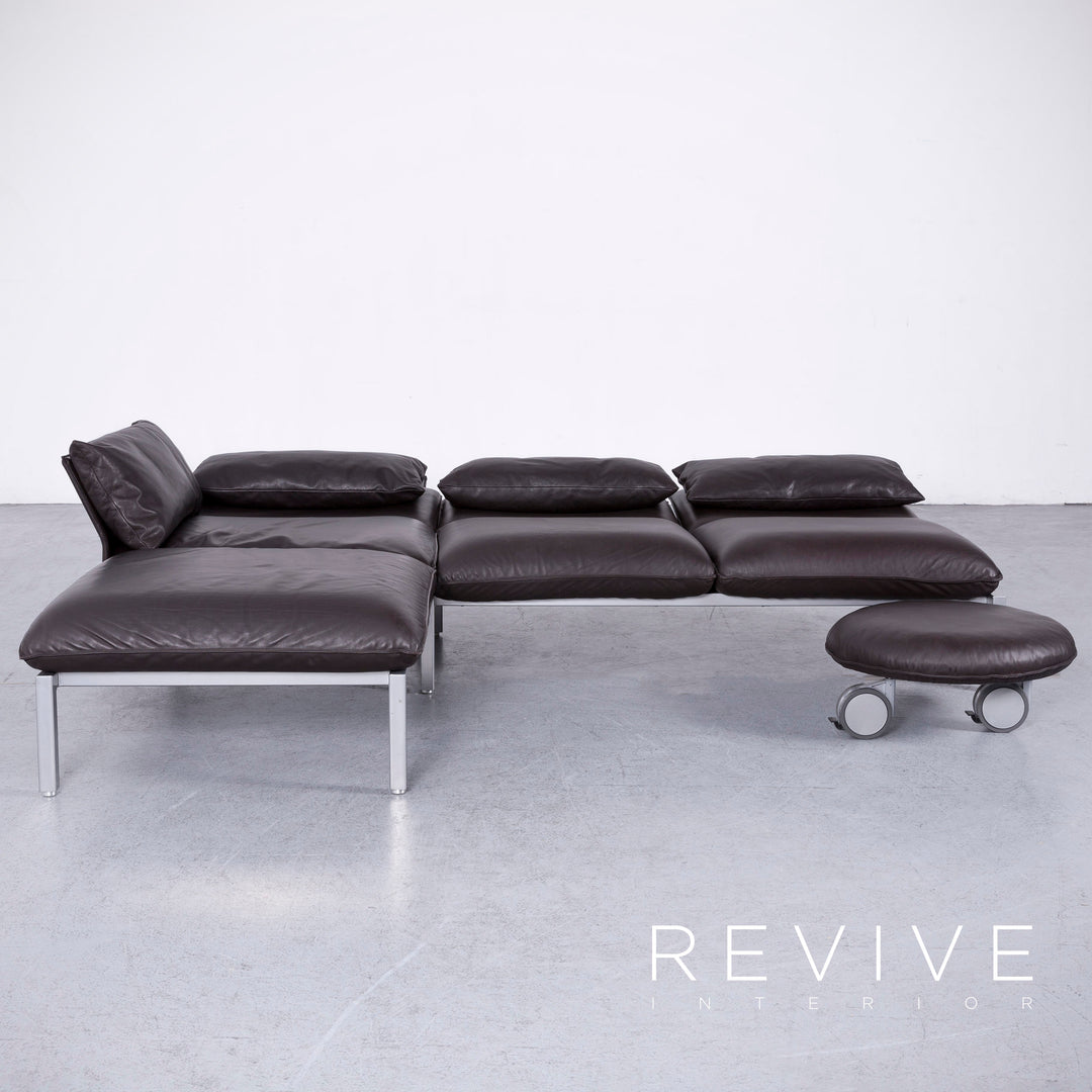 Brühl Roro Designer Leder Sofa Braun Echtleder Ecksofa Couch #6621