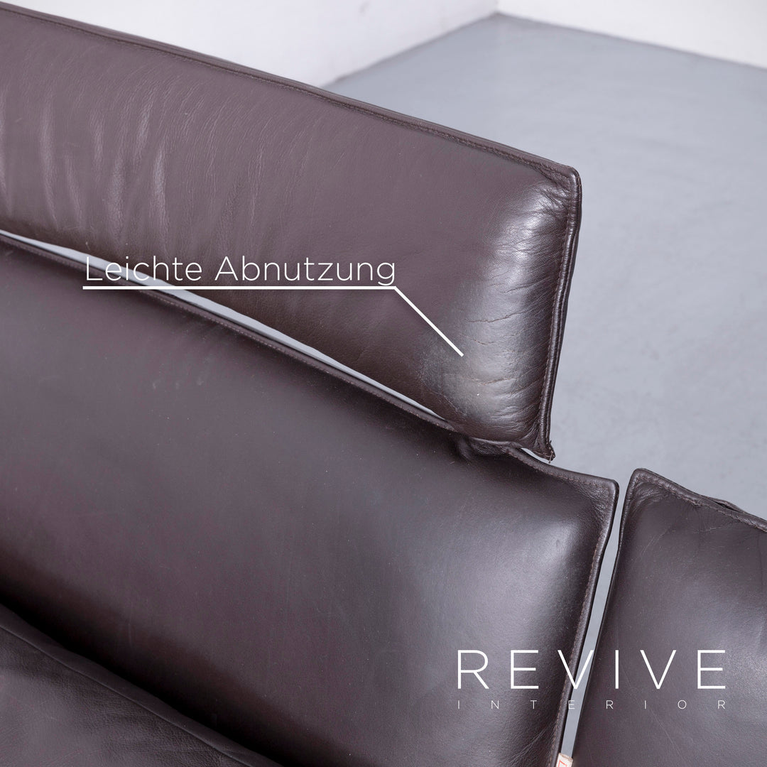 Brühl Roro Designer Leder Sofa Braun Echtleder Ecksofa Couch #6621