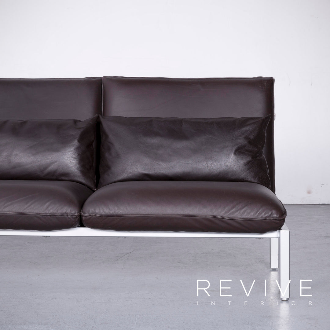 Brühl Roro Designer Leder Sofa Braun Echtleder Ecksofa Couch #6621