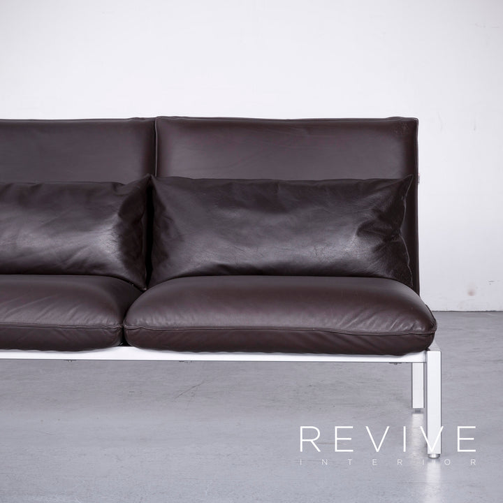 Brühl Roro Designer Leder Sofa Braun Echtleder Ecksofa Couch #6621