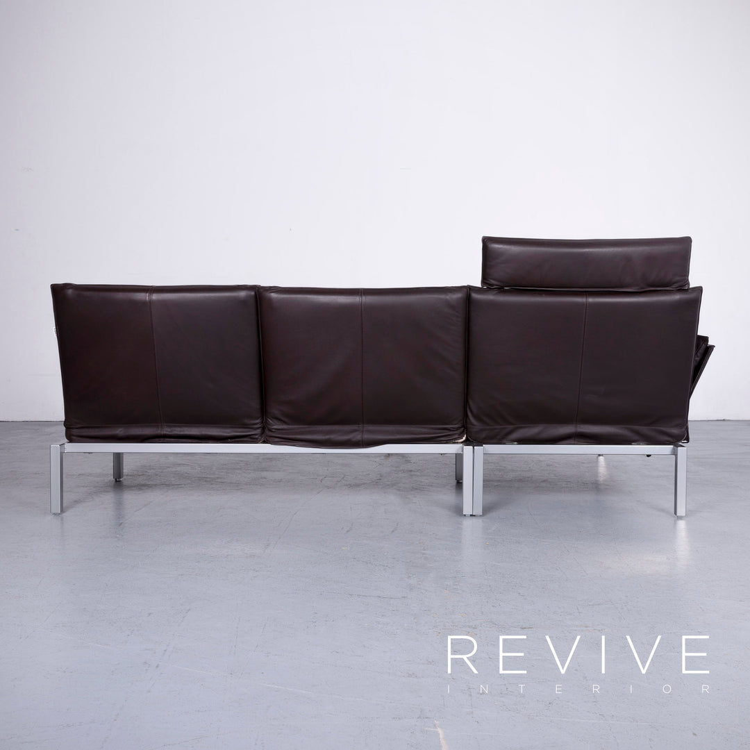 Brühl Roro Designer Leder Sofa Braun Echtleder Ecksofa Couch #6621