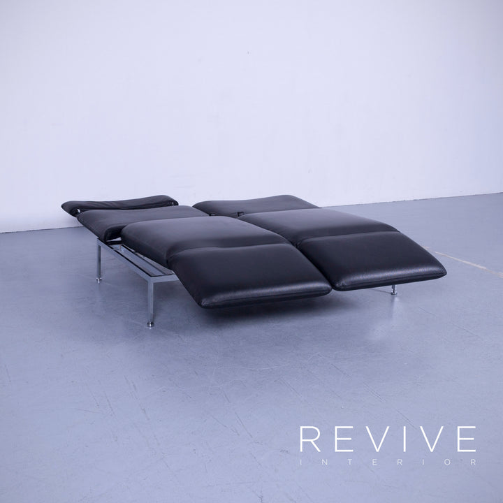 Brühl Roro Designer Leder Sofa Schwarz Zweisitzer Couch Funktion Echtleder #5362