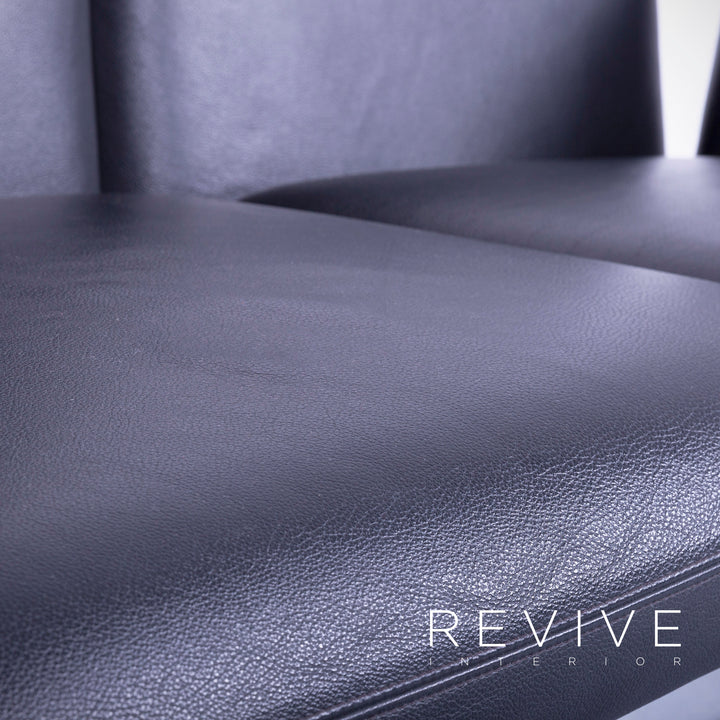 Brühl Roro Designer Leder Sofa Schwarz Zweisitzer Couch Funktion Echtleder #5362