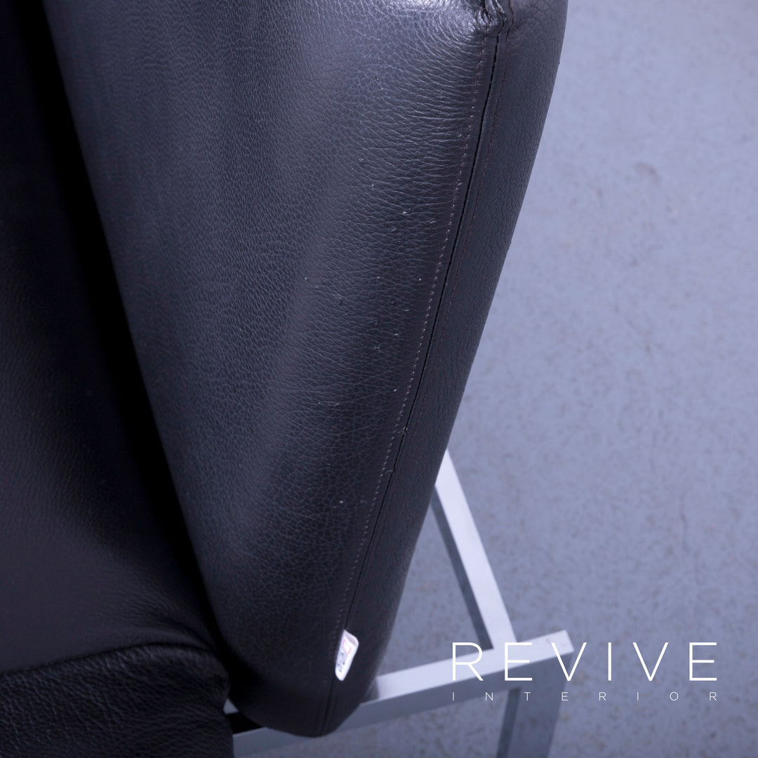 Brühl Roro Designer Leder Sofa Schwarz Zweisitzer Couch Funktion Echtleder #5362