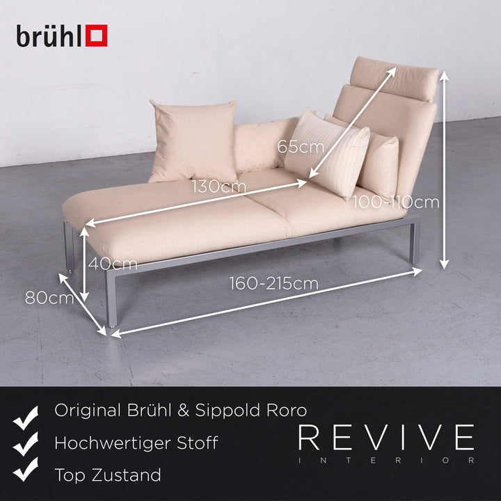 Brühl Roro Designer Stoff Liege Beige Couch Funktion #6964