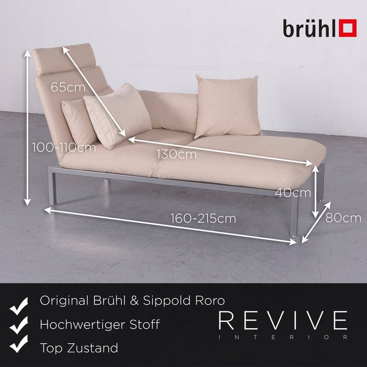 Brühl Roro Designer Stoff Liege Beige Couch Funktion #6965