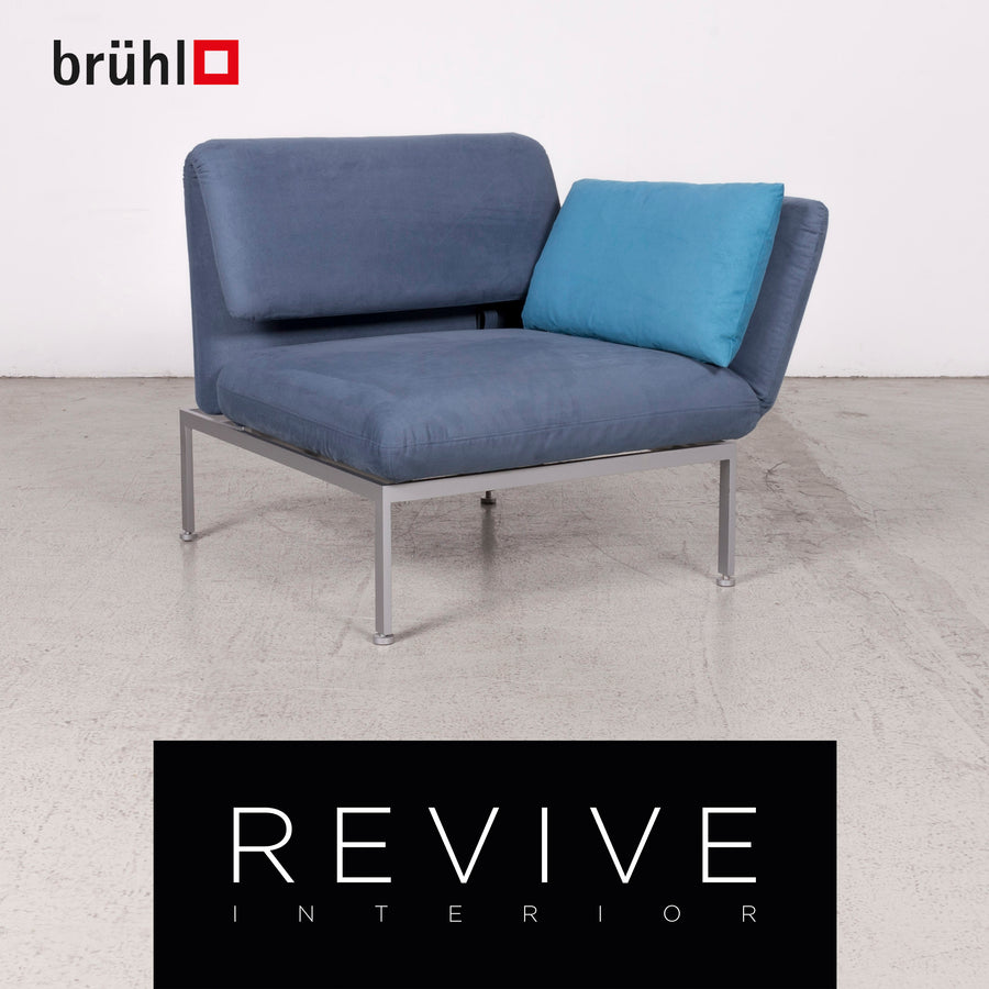 Brühl Roro Designer Stoff Sessel Blau Stuhl Funktion Liege #7980