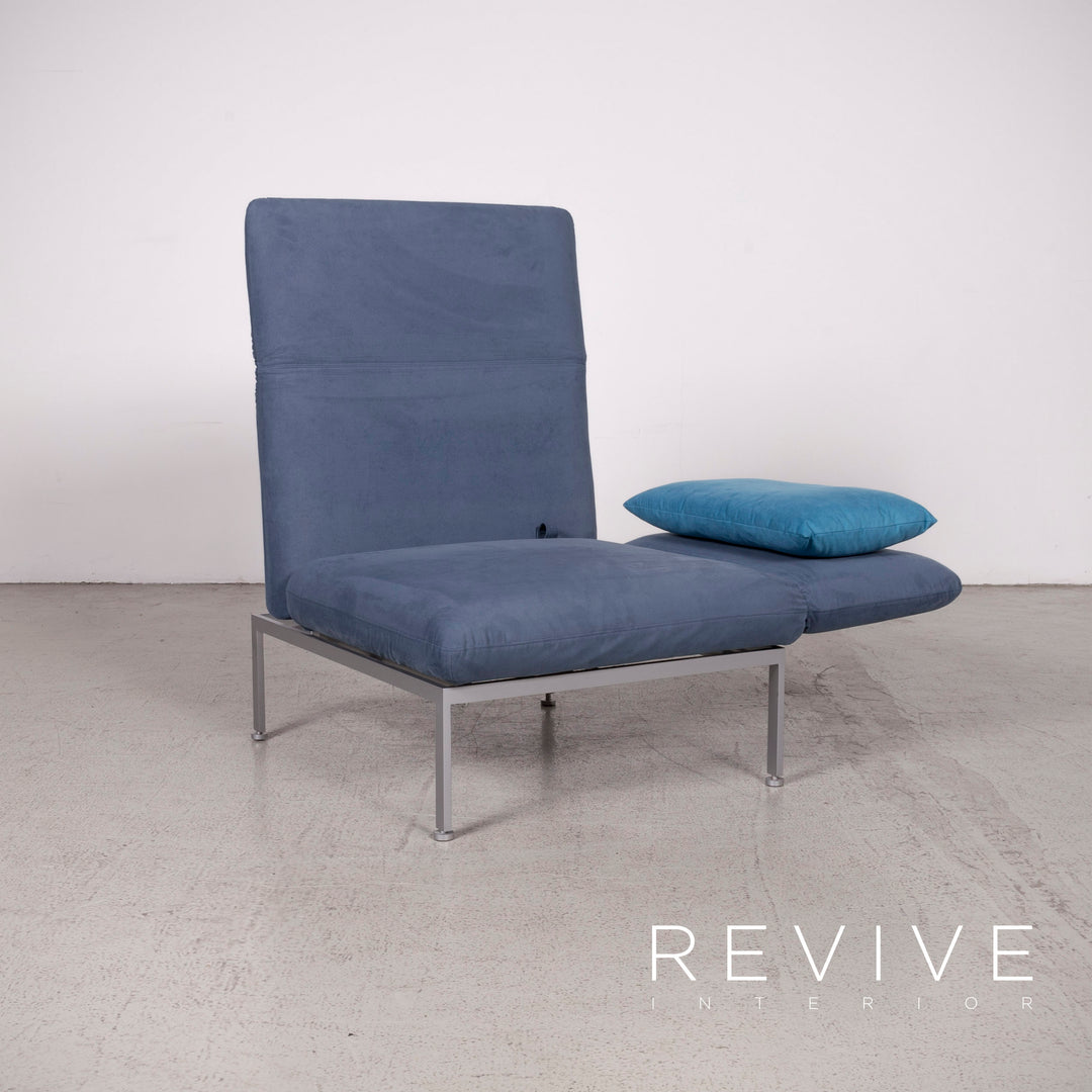 Brühl Roro Designer Stoff Sessel Blau Stuhl Funktion Liege #7980