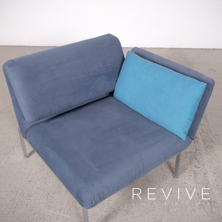 Brühl Roro Designer Stoff Sessel Blau Stuhl Funktion Liege #7980