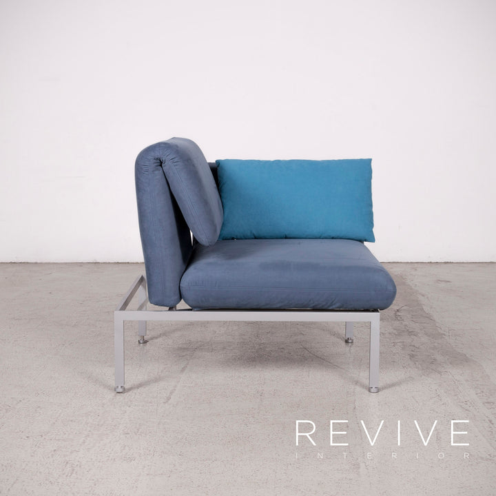Brühl Roro Designer Stoff Sessel Blau Stuhl Funktion Liege #7980