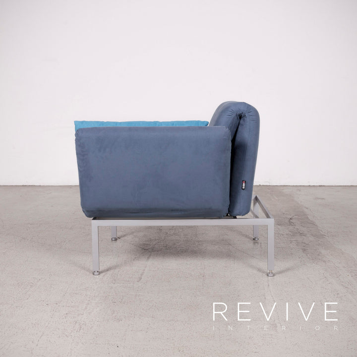 Brühl Roro Designer Stoff Sessel Blau Stuhl Funktion Liege #7980