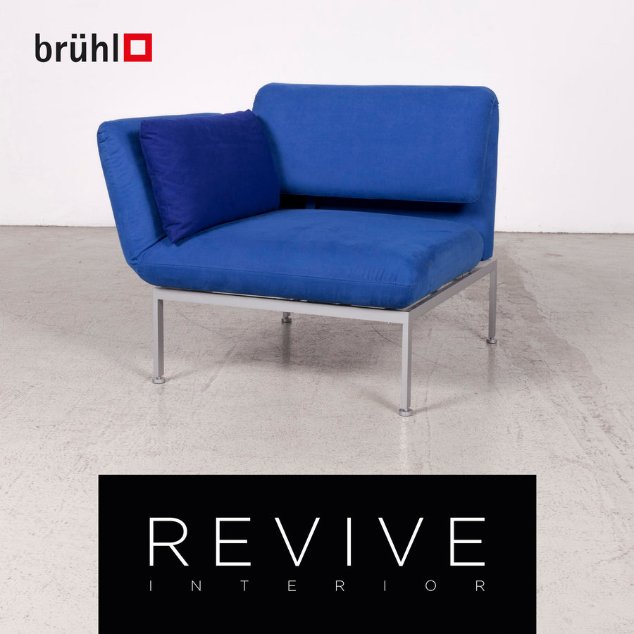 Brühl Roro Designer Stoff Sessel Blau Stuhl Funnktion Liege #7979