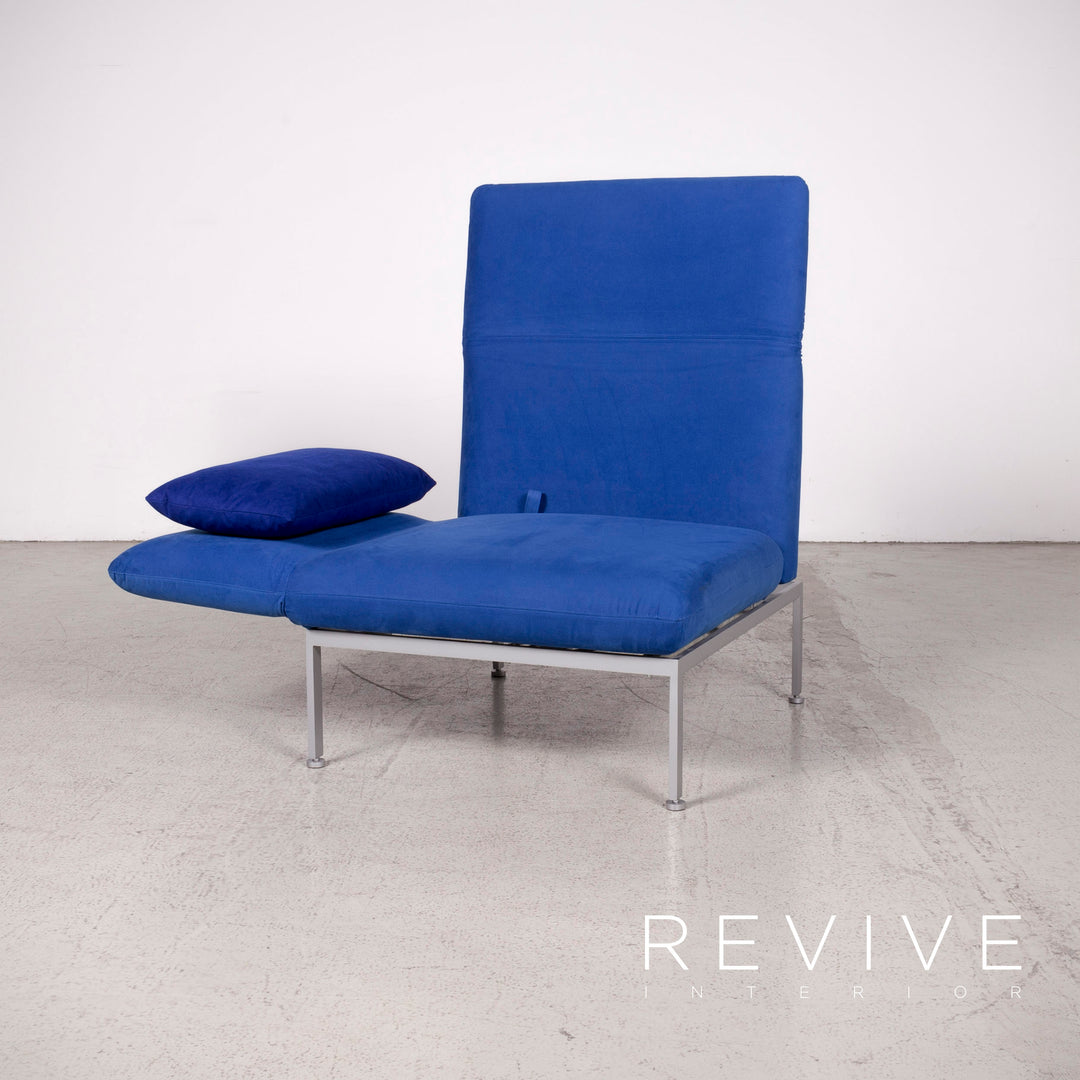 Brühl Roro Designer Stoff Sessel Blau Stuhl Funnktion Liege #7979