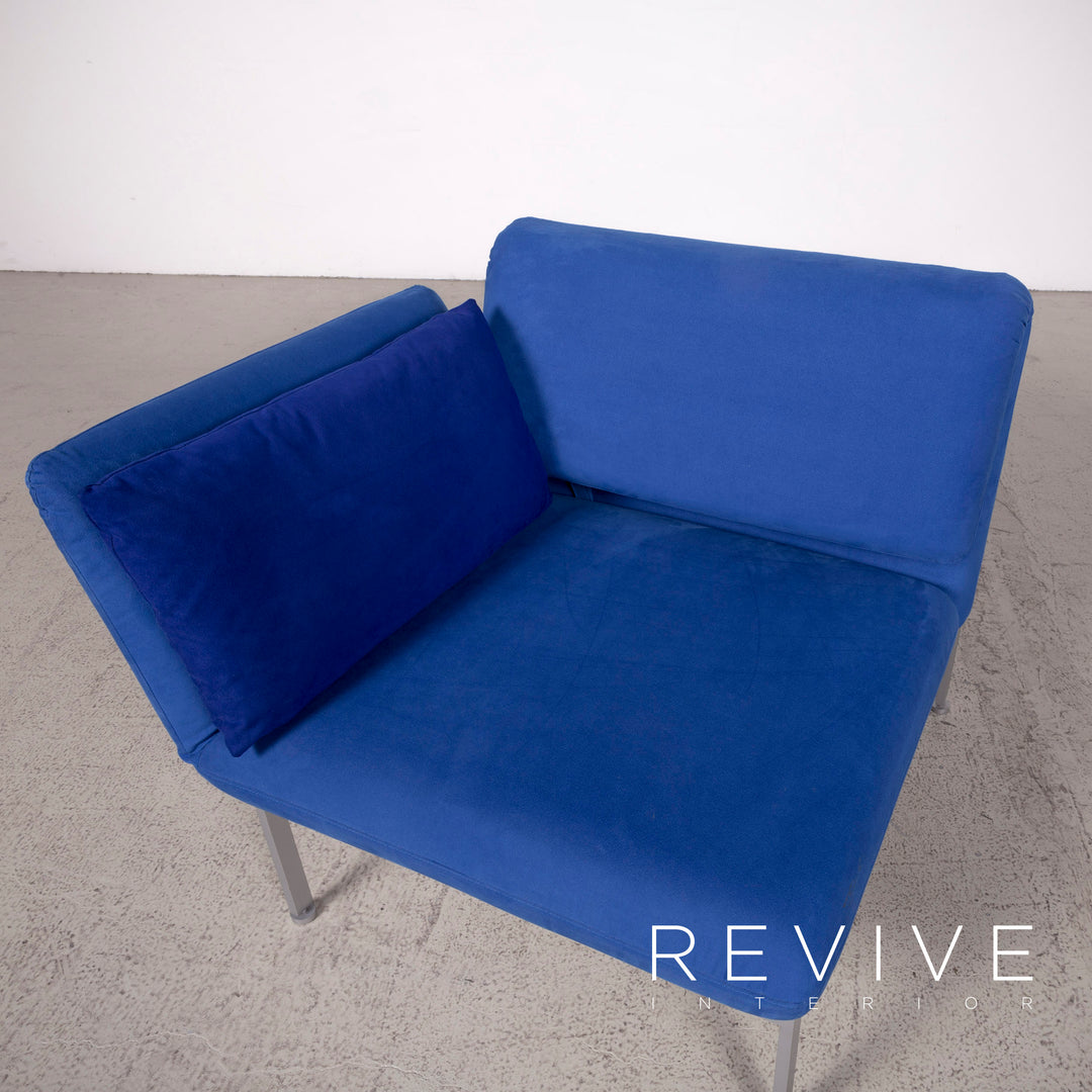 Brühl Roro Designer Stoff Sessel Blau Stuhl Funnktion Liege #7979
