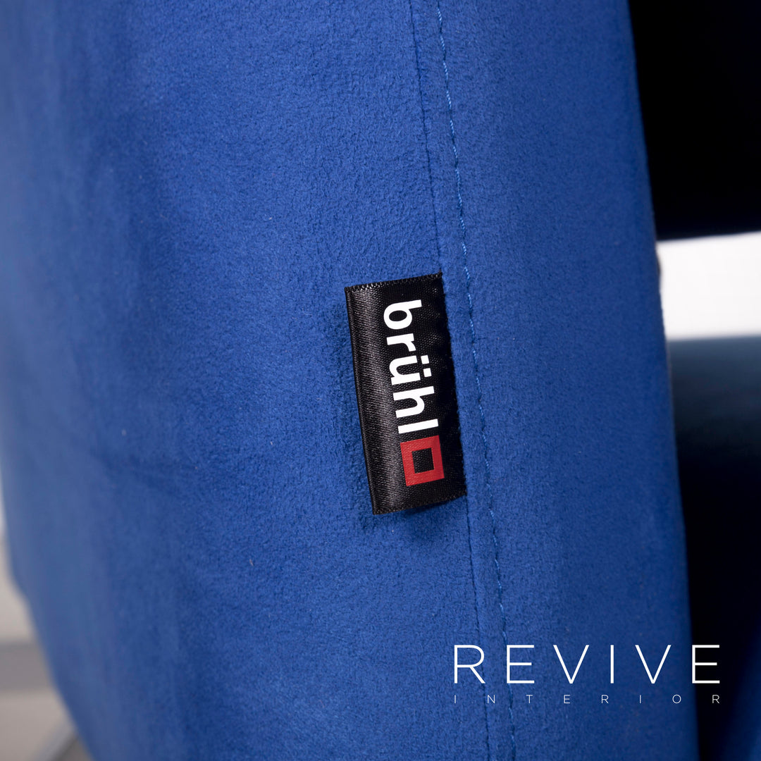 Brühl Roro Designer Stoff Sessel Blau Stuhl Funnktion Liege #7979