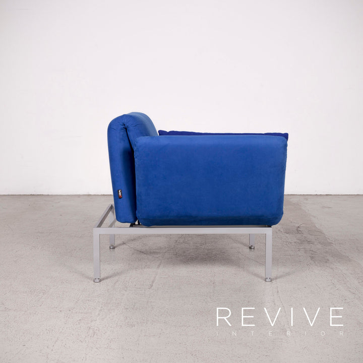 Brühl Roro Designer Stoff Sessel Blau Stuhl Funnktion Liege #7979