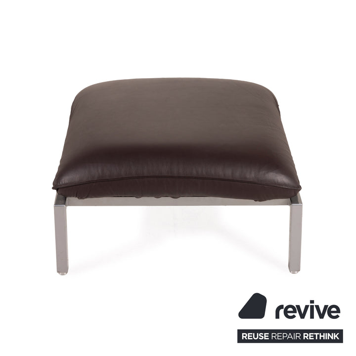Brühl & Sippold Roro Leder Hocker Braun Metall