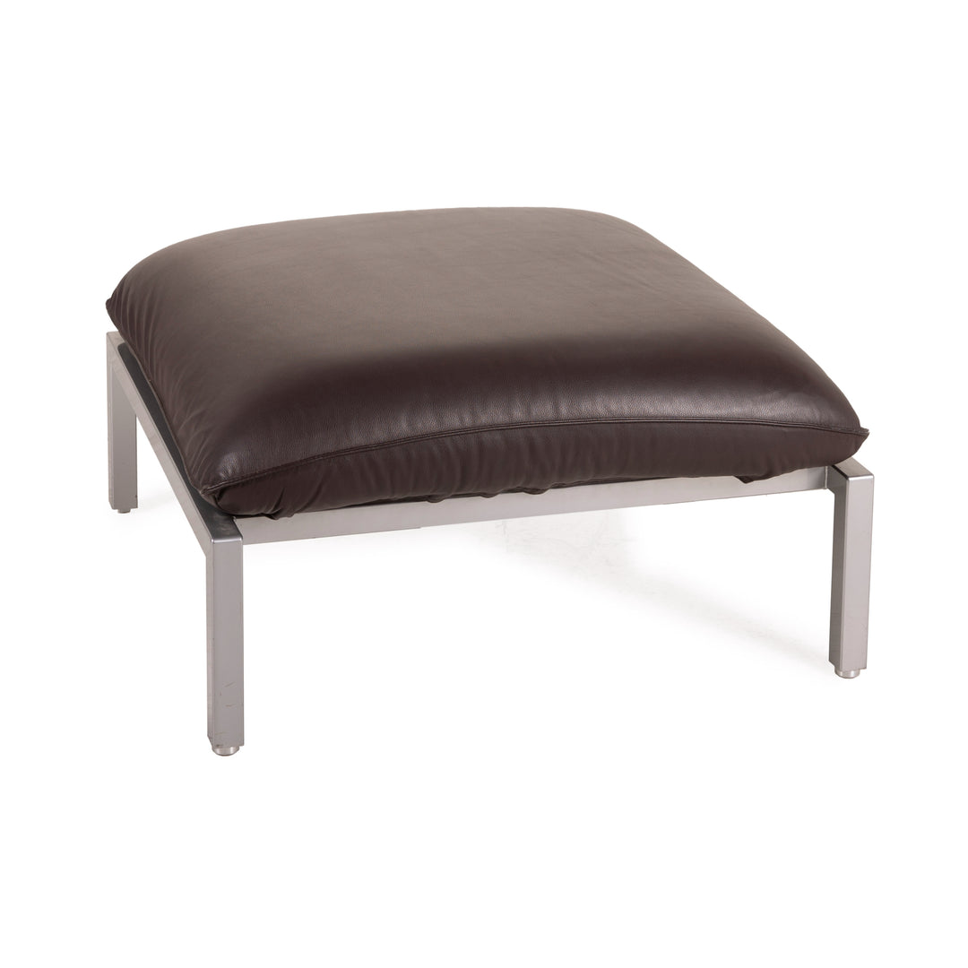 Brühl & Sippold Roro Leder Hocker Braun Metall