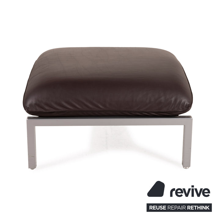 Brühl & Sippold Roro Leder Hocker Braun Metall