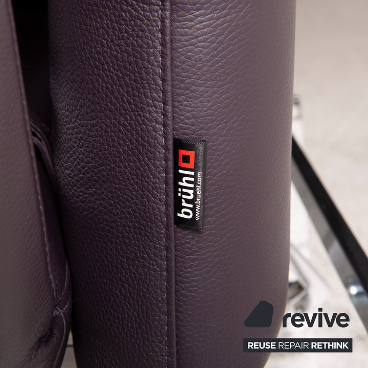Brühl & Sippold Roro Leder Sessel Aubergine Funktion Liege Relaxfunktion