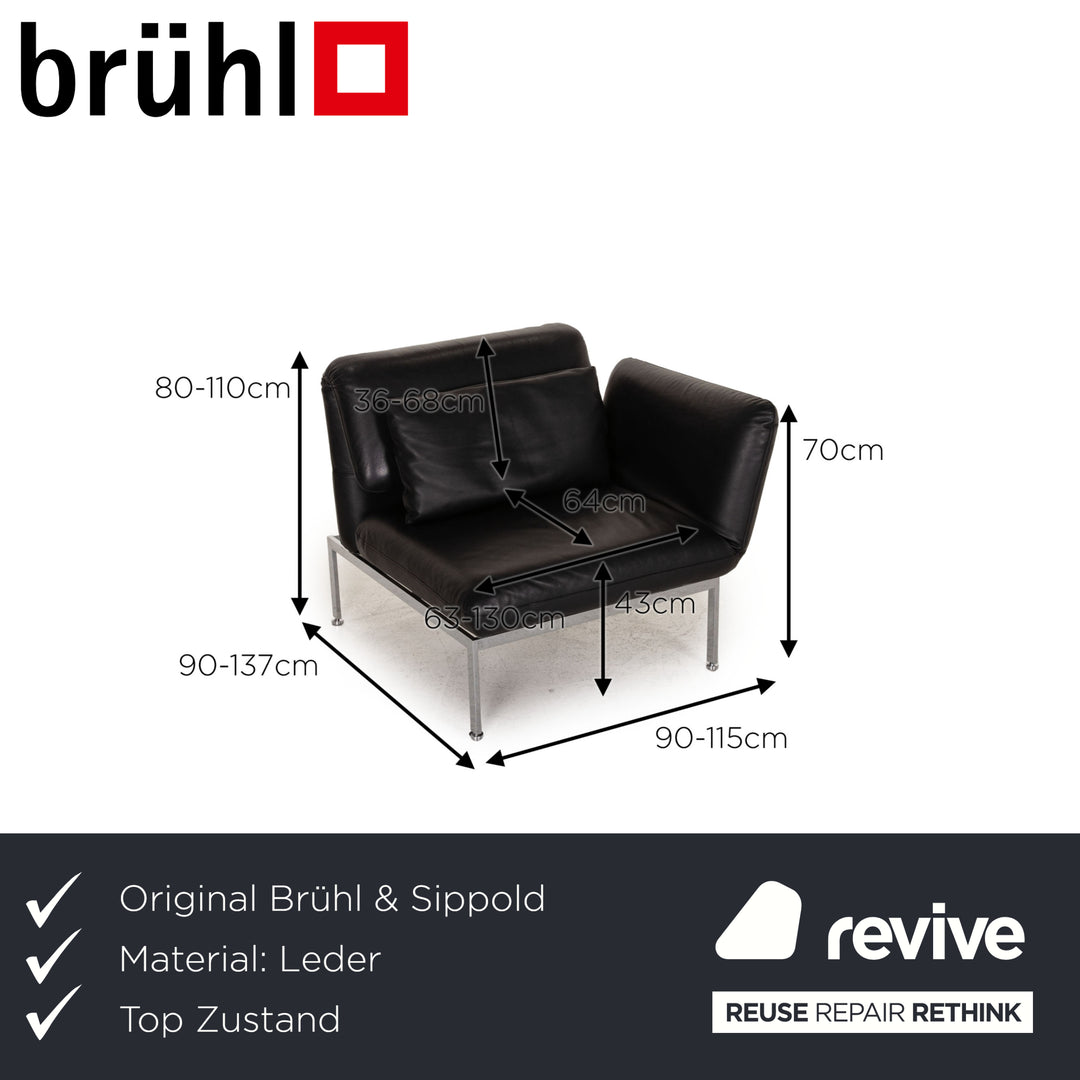 Brühl & Sippold Roro Leder Sessel Schwarz Funktion
