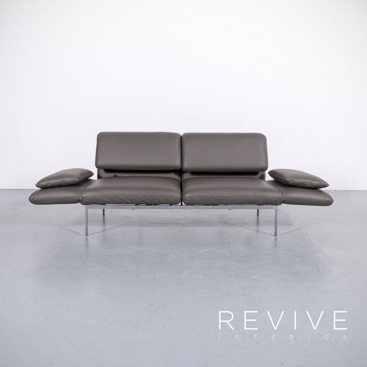 Brühl Roro Leder Sofa Anthrazit Grau Zweisitzer Couch Echtleder Funtkion #6208