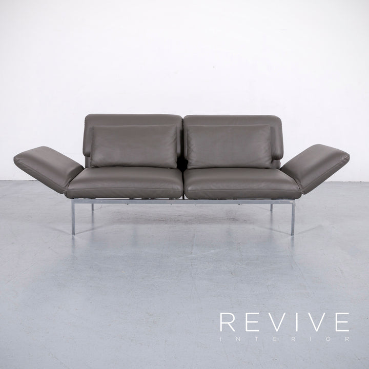 Brühl Roro Leder Sofa Anthrazit Grau Zweisitzer Couch Echtleder Funtkion #6208