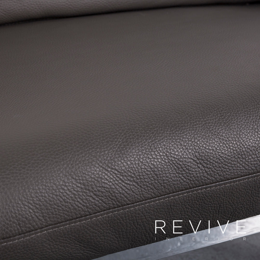 Brühl Roro Leder Sofa Anthrazit Grau Zweisitzer Couch Echtleder Funtkion #6208