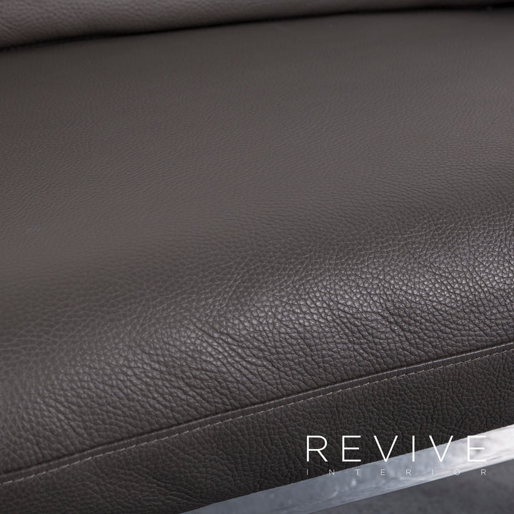 Brühl Roro Leder Sofa Anthrazit Grau Zweisitzer Couch Echtleder Funtkion #6208