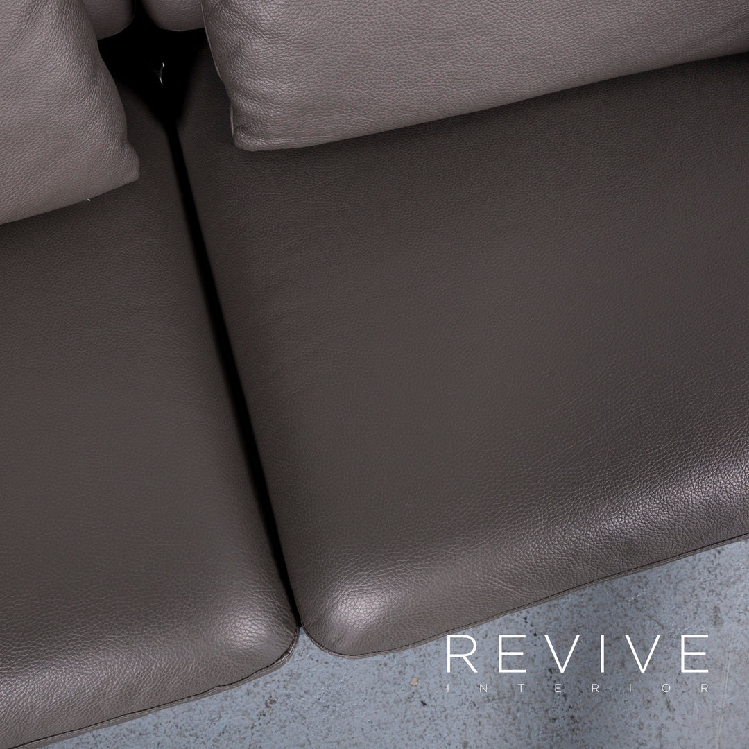 Brühl Roro Leder Sofa Anthrazit Grau Zweisitzer Couch Echtleder Funtkion #6208