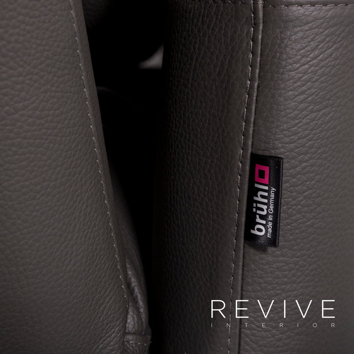 Brühl Roro Leder Sofa Anthrazit Grau Zweisitzer Couch Echtleder Funtkion #6208