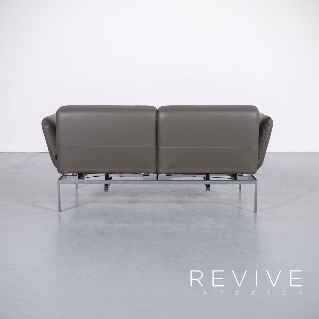 Brühl Roro Leder Sofa Anthrazit Grau Zweisitzer Couch Echtleder Funtkion #6208