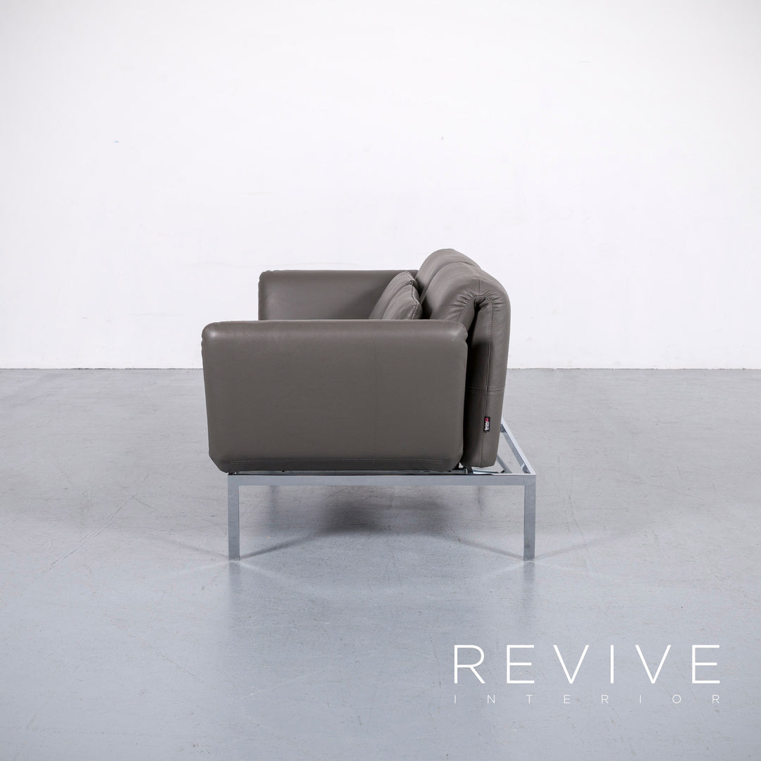 Brühl Roro Leder Sofa Anthrazit Grau Zweisitzer Couch Echtleder Funtkion #6208