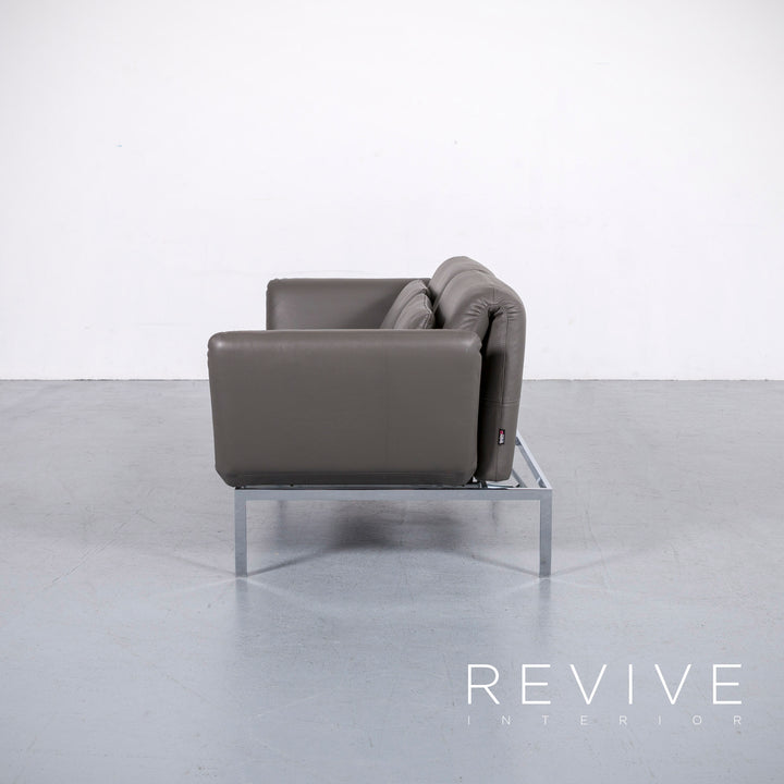 Brühl Roro Leder Sofa Anthrazit Grau Zweisitzer Couch Echtleder Funtkion #6208