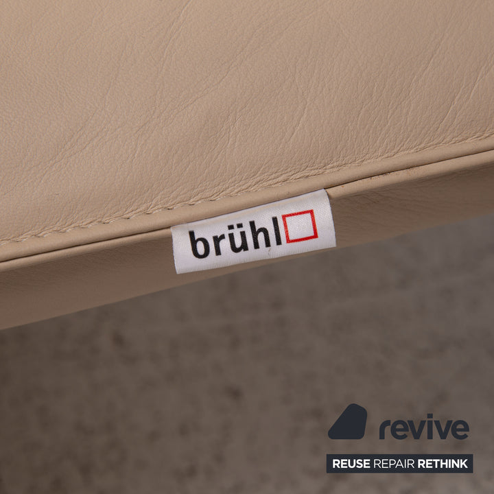 Brühl & Sippold Roro Leder Sofa Beige Funktion Relaxfunktion